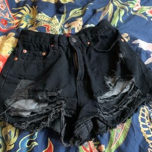 Signature ripped jean shorts